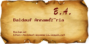 Baldauf Annamária névjegykártya